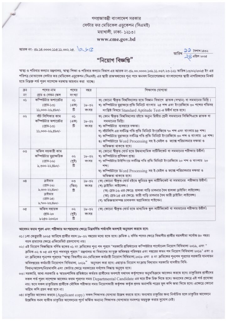 CME Job Circular 2025